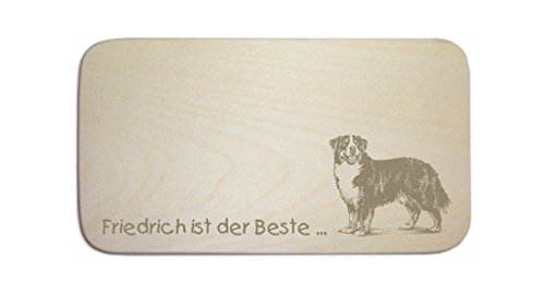 Frühstücksbrettchen « Berner Sennenhund » mit persönlicher Wunschgravur - Brett Frühstücksbrett Frühstück Schneidebrett - Hund von DEKOLANDO