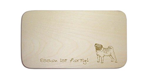 Frühstücksbrettchen « MOPS » 2 inkl. pers. Wunschgravur - Brett Frühstücksbrett Frühstück Schild Geschenk Hund von DEKOLANDO