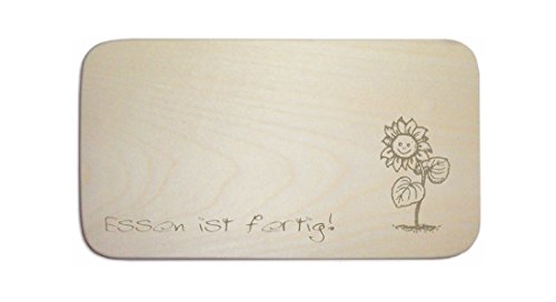 Frühstücksbrettchen 22 x 14 cm mit Motiv Sonnenblume und Wunschtextgravur von DEKOLANDO