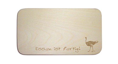 Frühstücksbrettchen « Vogel Strauß 02 » mit persönlicher Wunschgravur - Brett Frühstücksbrett Frühstück Schneidebrett - Emu Nandu von DEKOLANDO