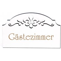 Gästezimmer Türschild - Schild Holz Graviert Ornamente Selbstklebend Vintage Gäste Türdeko 15, 5 X 9, 5 von DEKOLANDO