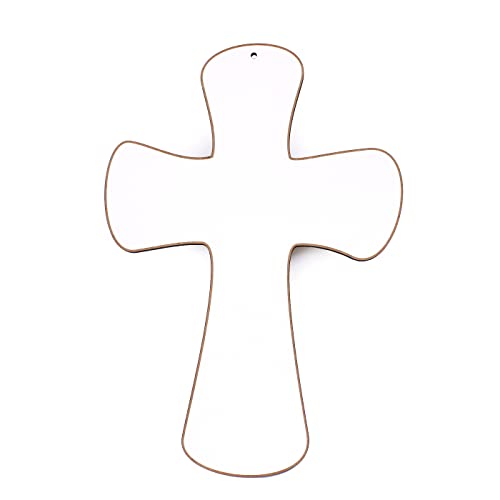 Holzkreuz Vintage Shabby Kreuz zum Aufhängen weiß Kruzifix Wandkreuz aus Holz zur Firmung Taufe Geburt 16 x 24 cm von DEKOLANDO