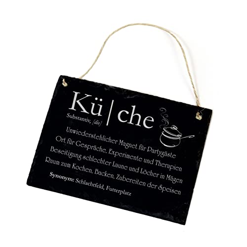 Schild Küche lustige Definition graviert Türschild aus Schiefer Deko Kochen Koch Köchin Schiefertafel Küchendeko 22 x 16 cm von dekolando