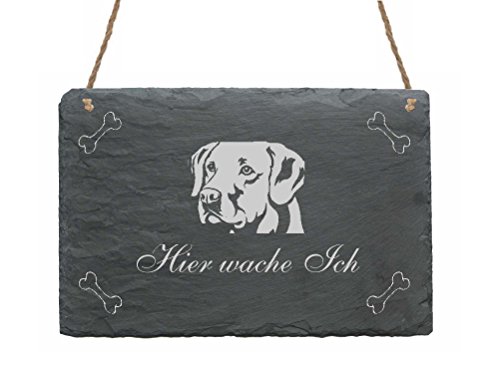 Labrador Schiefertafel Schild - Hier wache ich Labrador Schiefertafel Schild - Hier wache ich von DEKOLANDO