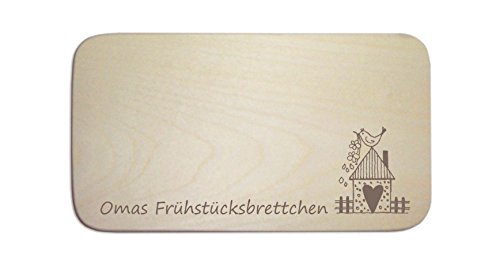 OMAS FRÜHSTÜCKSBRETTCHEN graviertes Schneidebrett mit Motiv - ca. 22 x 12 cm von DEKOLANDO