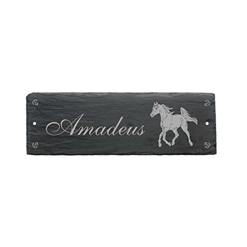Pferd Araber Schild Schiefer Stalltafel mit Wunschname Schiefertafel Türschild 22x8cm | Dekolando Pferd Araber Schild Schiefer Stalltafel mit Wunschname Schiefertafel Türschild 22x8cm | Dekolando von DEKOLANDO