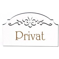 Privat Türschild - Schild Holz Graviert Ornamente Selbstklebend Vintage Türdeko 15, 5 X 9, 5 cm von DEKOLANDO