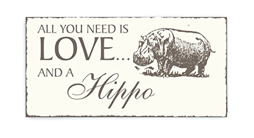 Schild Nilpferd Hippo ca. 20 x 10 cm von DEKOLANDO
