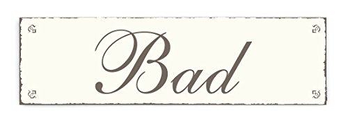 SCHILD Dekoschild BAD Shabby Vintage Holzschild Türschild Badezimmer von DEKOLANDO