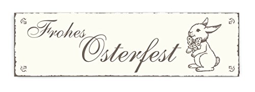 SCHILD Dekoschild « FROHES OSTERFEST » Frohe Ostern Shabby Vintage Holzschild Türschild Dekoration Happy Easter von DEKOLANDO