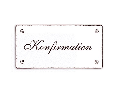 SCHILD Dekoschild « KONFIRMATION » Shabby Vintage Holzschild Türschild von DEKOLANDO