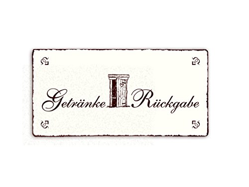 SCHILD Dekoschild « TOILETTE - Getränkerückgabe » Shabby Vintage Holzschild Türschild von DEKOLANDO