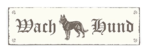 SCHILD Dekoschild « WACH HUND - BELGISCHER SCHÄFERHUND » Shabby Vintage Holzschild Türschild Dekoration Warnschild Hinweisschild von DEKOLANDO