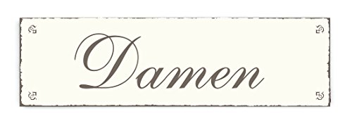 SCHILD Türschild « DAMEN » Shabby Vintage Holzschild Dekoschild Dekoration WC Toilette von DEKOLANDO