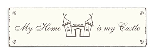 SCHILD Türschild « MY HOME IS MY CASTLE » Shabby Vintage Holzschild Dekoschild Dekoration home accessoires Heim Haus Freizeit von DEKOLANDO