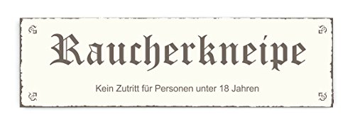 SCHILD Türschild « RAUCHERKNEIPE » Shabby Vintage Holzschild Dekoschild Dekoration home accessoires Heim Haus Hotel Gastro Restaurant von DEKOLANDO