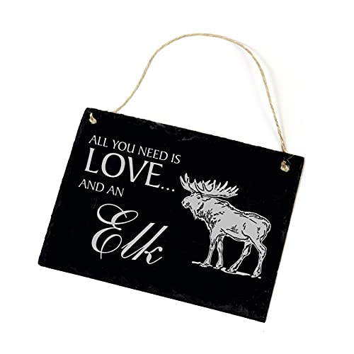 Elch Schild aus Schiefer Gravur All you need is LOVE and an ELK Schiefertafel Spruch Türschild 22x16cm | Dekolando Elch Schild aus Schiefer Gravur All you need is LOVE and an ELK Schiefertafel Spruch Türschild 22x16cm | Dekolando von DEKOLANDO
