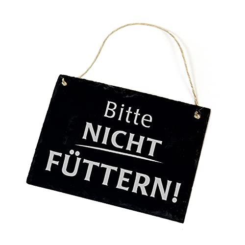 Schiefertafel Bitte nicht füttern! - Schild 22x16cm von DEKOLANDO