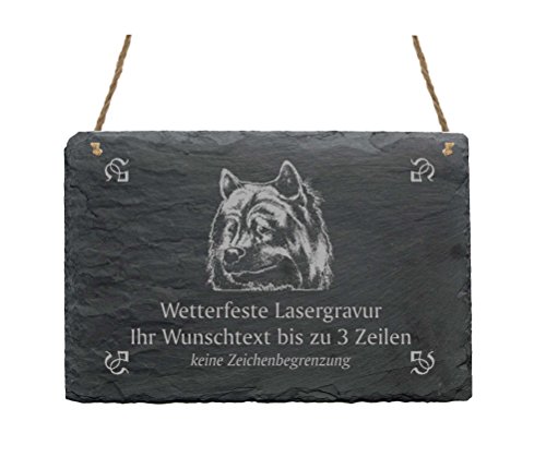 Schiefertafel « EURASIER » IHR TEXT + MOTIV - 22 x 16 cm - Schild mit Hund - Eurasier von DEKOLANDO