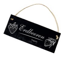 Schiefertafel Erdbeeren - Fragaria Schild 22x8 cm Wetterfest Deko Tafel Küche Garten Kräuter Gärtnerei Kräuterbeet Pflanze Botanik Obst Schiefertafel Erdbeeren - Fragaria Schild 22x8 cm Wetterfest Deko Tafel Küche Garten Kräuter Gärtnerei Kräuterbeet Pflanze Botanik Obst von DEKOLANDO