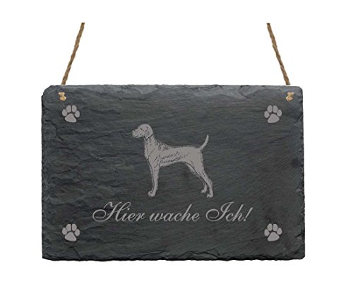 Schiefertafel « Hier wache ich - VIZSLA VISZLA » Schild mit Hunde Motiv - für Haustür Haus Garten Terrasse Tor - Türschild Dekoschild Deko - Ungarischer Vorstehhund Schiefertafel « Hier wache ich - VIZSLA VISZLA » Schild mit Hunde Motiv - für Haustür Haus Garten Terrasse Tor - Türschild Dekoschild Deko - Ungarischer Vorstehhund von DEKOLANDO
