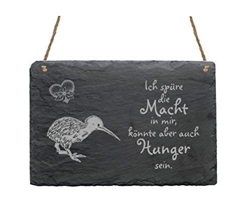 Schiefertafel KIWI + Spruch Ich spüre die Macht in mir - Wanddeko von DEKOLANDO