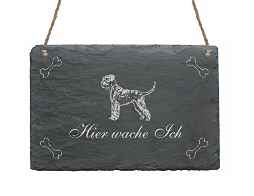 Schiefertafel « RIESENSCHNAUZER - HIER WACHE ICH » Schild mit Hunde Motiv - Dekoschild Türschild Garten Terrasse Tor Haustür Eingang - Schnauzer Schiefertafel « RIESENSCHNAUZER - HIER WACHE ICH » Schild mit Hunde Motiv - Dekoschild Türschild Garten Terrasse Tor Haustür Eingang - Schnauzer von DEKOLANDO