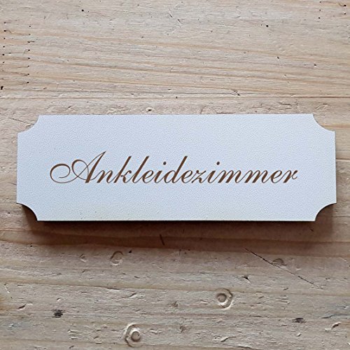 Schild « ANKLEIDEZIMMER » 15 x 5 cm - Dekoschild Holzschild Türschild (15 x 5 cm) von DEKOLANDO