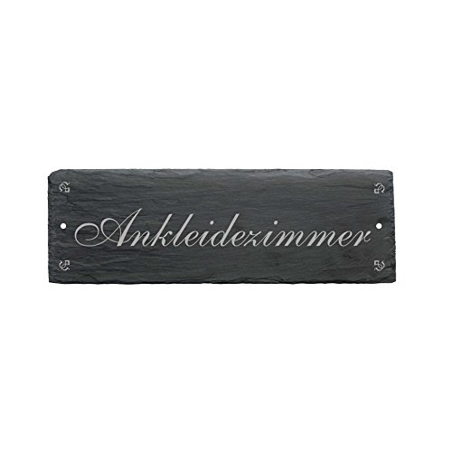 Schild « ANKLEIDEZIMMER » aus Schiefer - ca.22 x 8 cm - Türschild Schild « ANKLEIDEZIMMER » aus Schiefer - ca.22 x 8 cm - Türschild von DEKOLANDO