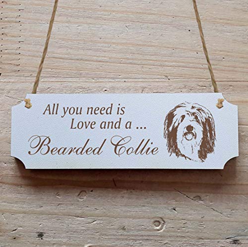 Schild « BEARDED COLLIE » 20 x 6,7 cm - Dekoschild Holzschild Türschild - Hund Haustier Schild « BEARDED COLLIE » 20 x 6,7 cm - Dekoschild Holzschild Türschild - Hund Haustier von DEKOLANDO