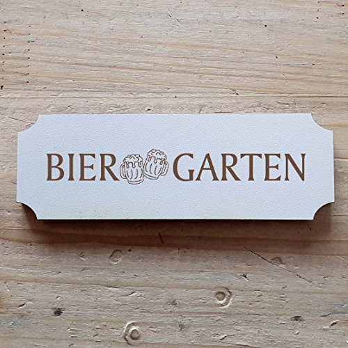 Schild BIERGARTEN Dekoschild mit Bierglas Motiv - ca. 29 x 9,7 cm von DEKOLANDO