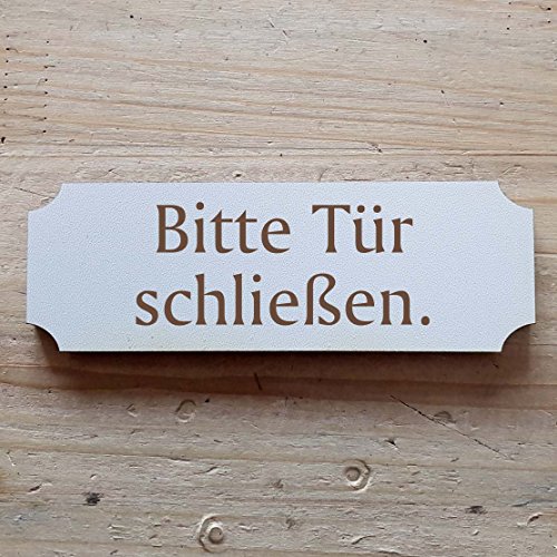 Schild « BITTE TÜR SCHLIESSEN » ab: 15 x 5 cm - Mit Motiv - Dekoschild Holzschild Türschild - Büro Privat Schild « BITTE TÜR SCHLIESSEN » ab: 15 x 5 cm - Mit Motiv - Dekoschild Holzschild Türschild - Büro Privat von DEKOLANDO