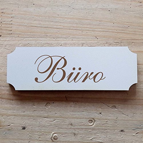 Schild « BÜRO » ab: 15 x 5 cm - Mit Motiv - Dekoschild Holzschild Türschild - Geschäft Firma Privat (15 x 5 cm) von DEKOLANDO