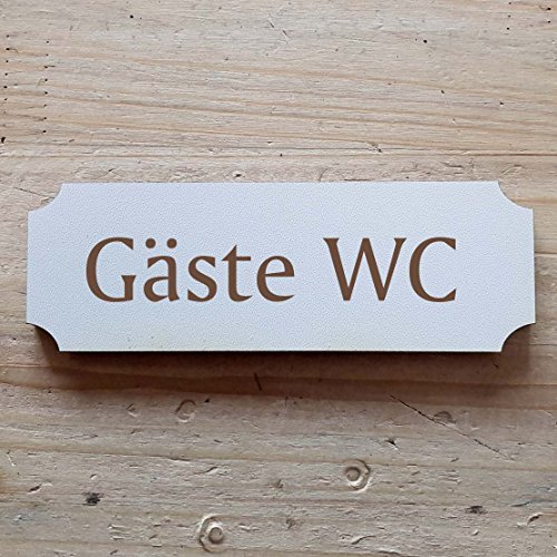 Schild « GÄSTE WC » ab: 15 x 5 cm - Dekoschild Holzschild Türschild - Büro Restaurant (15 x 5 cm) von DEKOLANDO