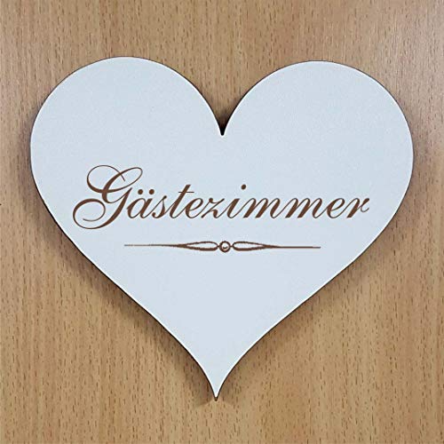 Schild Herz « GÄSTEZIMMER » ca. 13 x 12 cm - selbstklebendes Türschild Dekoschild Wohnaccessoires - Gäste Schild Herz « GÄSTEZIMMER » ca. 13 x 12 cm - selbstklebendes Türschild Dekoschild Wohnaccessoires - Gäste von DEKOLANDO