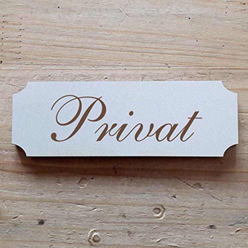 Schild « PRIVAT » ab: 15 x 5 cm - Dekoschild Holzschild Türschild - Büro Hotel (20 x 6,7 cm) von DEKOLANDO