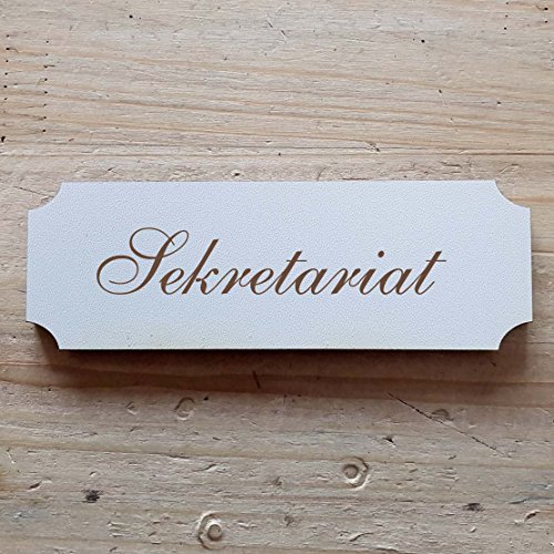 Schild « SEKRETARIAT » 20 x 6,7 cm - Dekoschild Holzschild Türschild - Schule Büro Uni (20 x 6,7 cm) von DEKOLANDO
