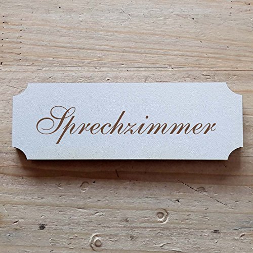 Schild « SPRECHZIMMER » 20 x 6,7 cm - Dekoschild Holzschild Türschild - Arzt Klinik Therapeut (20 x 6,7 cm) von DEKOLANDO