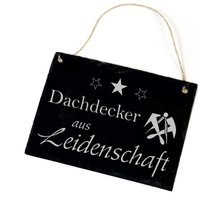 Schild Schiefer Dachdecker Aus Leidenschaft Zunft Zeichen Motiv 22 X 16 Schiefertafel Dekoschild Deko Geschenk Dachdeckerei Papa Opa von DEKOLANDO