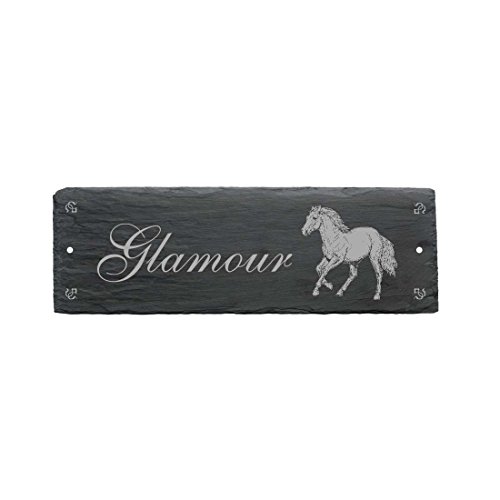 Schild Schiefer Pferd Haflinger Pferdebox Stalltafel Name 22 x 8 cm Schild Schiefer Pferd Haflinger Pferdebox Stalltafel Name 22 x 8 cm von DEKOLANDO
