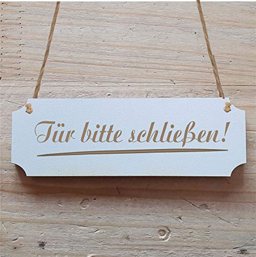 Schild Tür bitte schließen - ca. 20 x 6,7 cm - Hinweisschild von DEKOLANDO