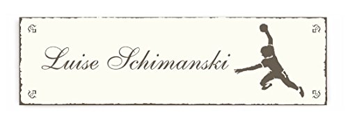 Selbstklebendes Türschild « HANDBALLER » Schild mit persönlichem Wunschnamen Name - Klingelschild - Sport Handball Ballsport Sportverein Selbstklebendes Türschild « HANDBALLER » Schild mit persönlichem Wunschnamen Name - Klingelschild - Sport Handball Ballsport Sportverein von DEKOLANDO