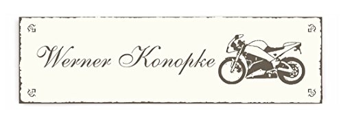 Selbstklebendes Türschild « MOTORRAD 05 » Schild mit persönlichem Wunschnamen Name - Klingelschild - MC Biker Rocker Motorradclub Selbstklebendes Türschild « MOTORRAD 05 » Schild mit persönlichem Wunschnamen Name - Klingelschild - MC Biker Rocker Motorradclub von DEKOLANDO