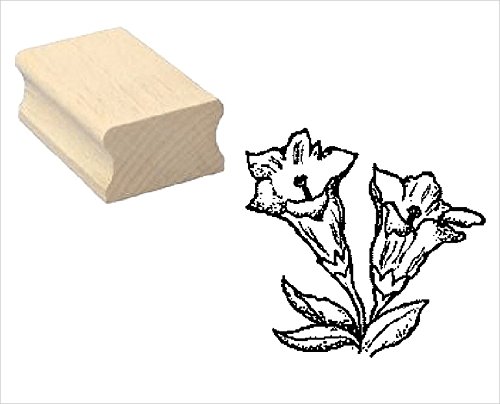 Stempel Holzstempel Motivstempel « ENZIAN » Scrapbooking - Pflanze von DEKOLANDO