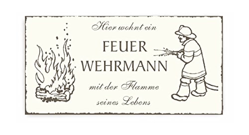 Türschild Hier wohnt ein Feuerwehrmann mit der Flamme seines Lebens - Vintage Dekoschild Schild Feuerwehr 20x10 Türschild Hier wohnt ein Feuerwehrmann mit der Flamme seines Lebens - Vintage Dekoschild Schild Feuerwehr 20x10 von DEKOLANDO
