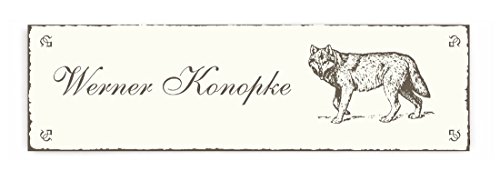 Selbstklebendes Türschild « WOLF » Schild mit persönlichem Wunschnamen - Familie Namensschild Klingelschild - Tiere Wölfe Selbstklebendes Türschild « WOLF » Schild mit persönlichem Wunschnamen - Familie Namensschild Klingelschild - Tiere Wölfe von DEKOLANDO