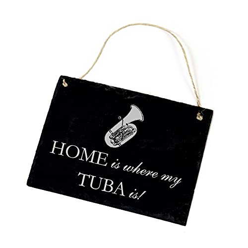 Tuba Schild Schiefertafel graviert - Home is where my Tuba is - Schiefer Türschild 22x16cm | Dekolando Tuba Schild Schiefertafel graviert - Home is where my Tuba is - Schiefer Türschild 22x16cm | Dekolando von DEKOLANDO