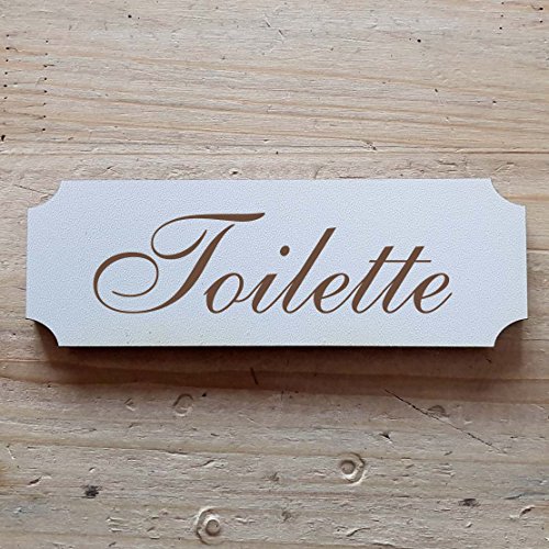 Türschild « TOILETTE » 20 x 6,7 cm - Dekoschild Schild Holzschild Toilette Gastro (20 x 6,7 cm) von DEKOLANDO