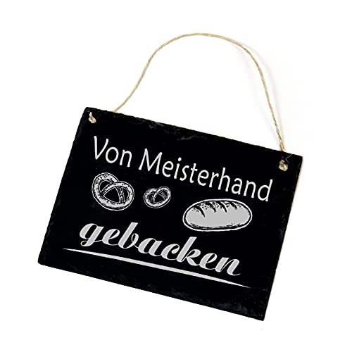 Schild Von Meisterhand gebacken - Bäckerei Schiefertafel 22x16cm | Dekolando von DEKOLANDO