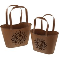 2x Deko Tasche aus Metall in Rost Optik, Windlicht, Vase, Kerzenständer, Tischdeko, Gartendeko für Drinnen & Draußen von DEKOLEIDENSCHAFT